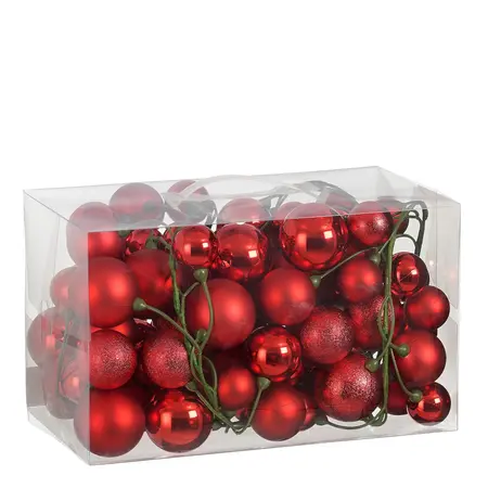 Kerstballen Slinger rood - l180cm
