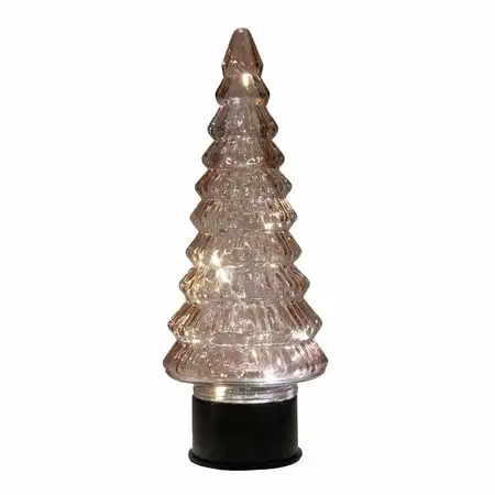 Kerstboom draaiend led 35x13cm roze