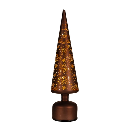 Kerstboom glas draaiend h39cm choco