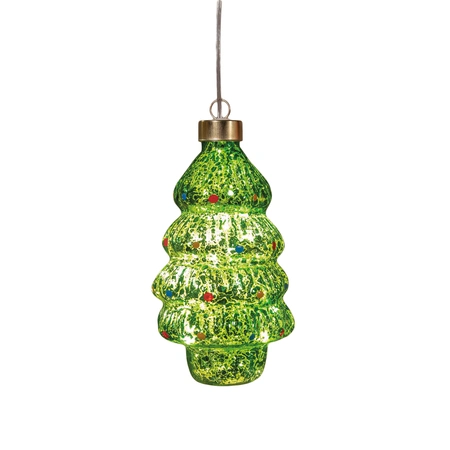 Kerstboom led glas 15.5x7.5cm groen