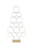 Kerstboom ringen op voet metaal - B64xH124cm Goud