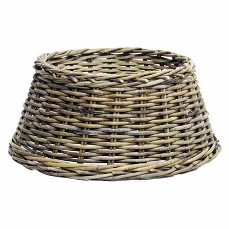 Van der Leeden kerstboommand rotan grijs D60 H26cm