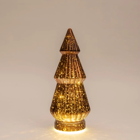 Kerstboompje 10led 23.5x10cm brns - afbeelding 1