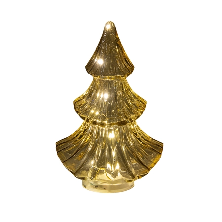 Kerstboompje 10led 24x15.5cm amber