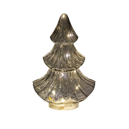 Kerstboompje 10led 24x15.5cm grijs