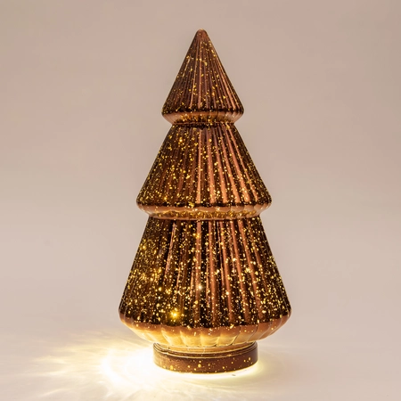 Kerstboompje 10led 28.5x15cm brns - afbeelding 1