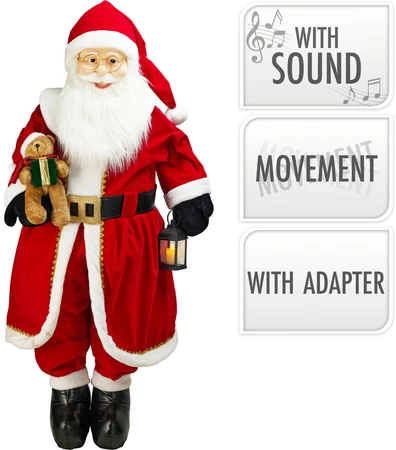 Kerstman 200cm Met Muziek - afbeelding 1