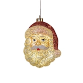 Kerstman led glas 18.5x14.5cm wt/rd