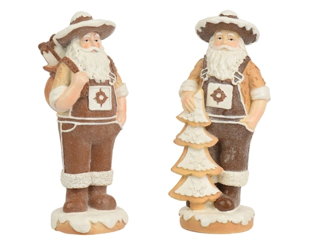 Kerstman polyresin L8b10h22cm d.bruin a2