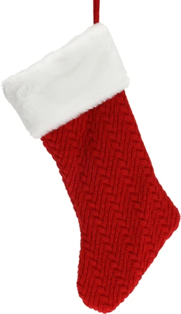 Kerstsok Luxe Gebreid 40cm