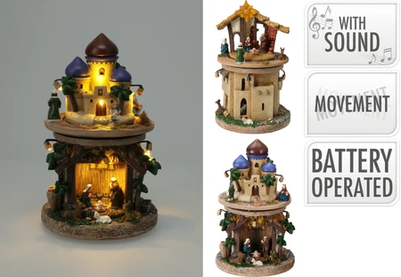 Kerststal 23cm Led (1 stuk, div. soorten) - afbeelding 1