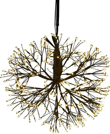 Countryfield cascadeverlichting hangend Apollo zwart met 384 LED lampjes warm wit D 30 cm