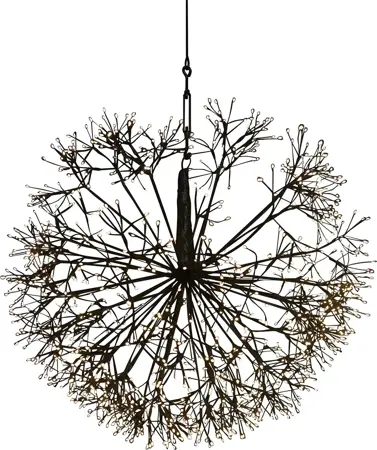 Countryfield cascadeverlichting hangend Apollo zwart met 912 LED lampjes warm wit D 50 cm