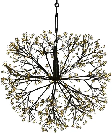 Countryfield cascadeverlichting hangend Apollo zwart met 576 LED lampjes warm wit D 40 cm