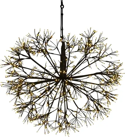 Countryfield cascadeverlichting hangend Apollo zwart met 1200 LED lampjes warm wit D 60 cm