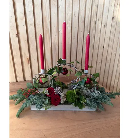 Kerstworkshop 'Sfeervolle Rode Kerstkandelaar' (zaterdag 28 november) (TuinWereld Wijchen)