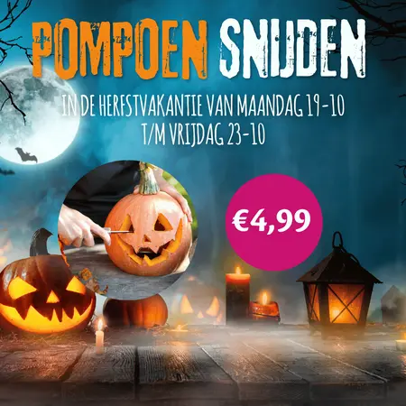 Kinderworkshop pompoen snijden (TuinWereld Wijchen)
