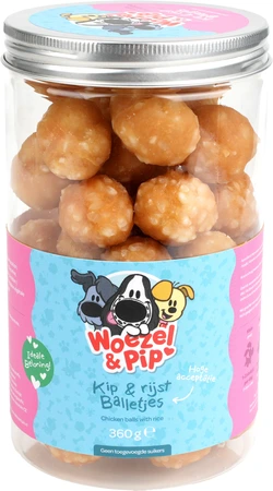 KIPPENBALLEN MET RIJST POT 360 GRAM