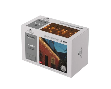 Koppelbare ijspegelverlichting 100 LED - L4m Warm wit - afbeelding 2