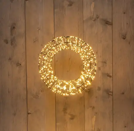 Anna's Collection Krans verlicht 1200 flash lampjes 36 x 8 cm - afbeelding 2