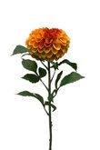 Kunstbloem Dahlia pompon spray oranje 74cm