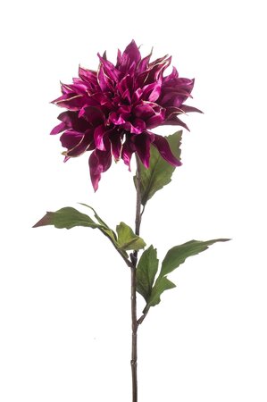 Kunstbloem Dahlia silk gold line purple 65cm