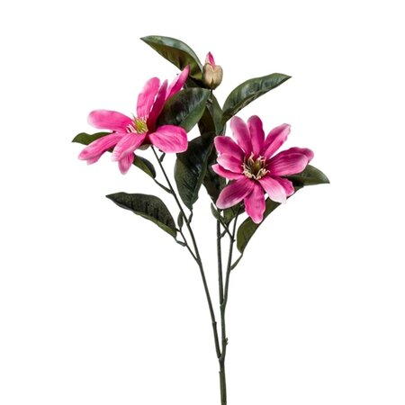 Kunstbloem Magnolia spray x3 paars 80cm