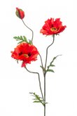 Kunstbloem Poppy spray x3 90cm flame