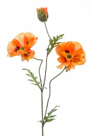 Kunstbloem Poppy spray x3 90cm oranje