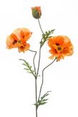 Kunstbloem Poppy spray x3 90cm oranje