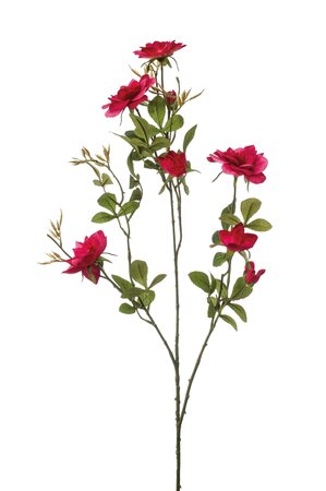 Kunstbloem Rose loes spray fuchsia 90cm