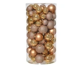 Kunststof kerstballen tube 100 stuks brandy
