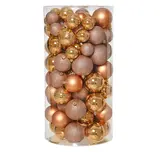 Kunststof kerstballen tube 100 stuks brandy