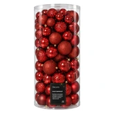 Kunststof kerstballen tube 100 stuks christmas red
