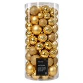 Kunststof kerstballen tube 100 stuks light gold