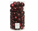 Kunststof kerstballen tube 100 stuks oxblood