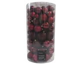Kunststof kerstballen tube 100 stuks oxblood