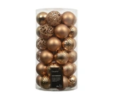 Kunststof kerstballen tube 37 stuks brandy