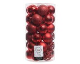 Kunststof Kerstballen Tube 37 stuks - Christmas Red - afbeelding 1