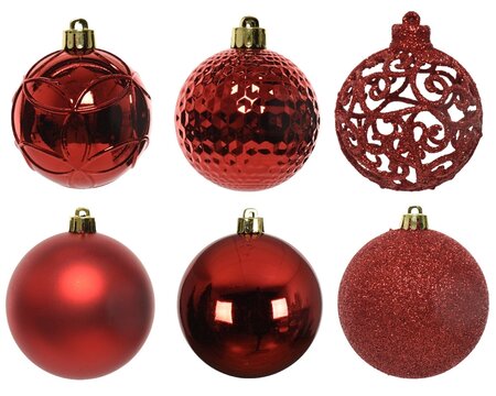 Kunststof Kerstballen Tube 37 stuks - Christmas Red - afbeelding 2