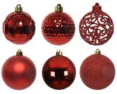 Kunststof Kerstballen Tube 37 stuks - Christmas Red - afbeelding 2