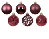 Kunststof kerstballen tube 37 stuks dark rose - afbeelding 2