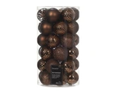 Kunststof kerstballen tube 37 stuks espresso