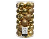 Kunststof Kerstballen Tube 37 stuks - Light Gold - afbeelding 1
