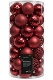Kunststof kerstballen tube 37 stuks oxblood