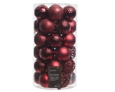 Kunststof kerstballen tube 37 stuks oxblood - afbeelding 1