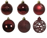 Kunststof kerstballen tube 37 stuks oxblood - afbeelding 2