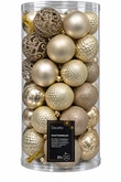 Kunststof kerstballen tube 37 stuks pearl