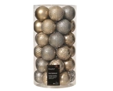 Kunststof kerstballen tube 37 stuks smokey pearl - afbeelding 1