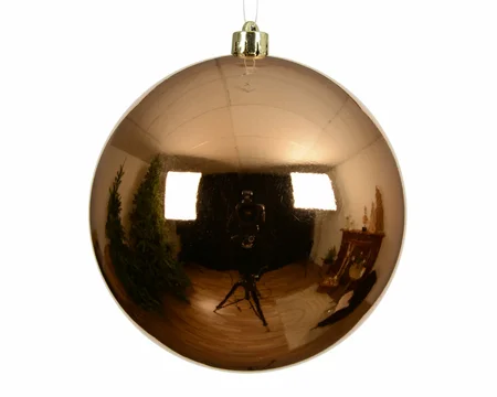 Kunststof XL kerstbal D 14 cm brandy